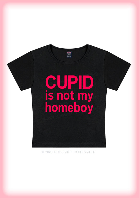 Cupid Is Not My Homeboy Valentine's Day Y2K Baby Tee Cherrykitten