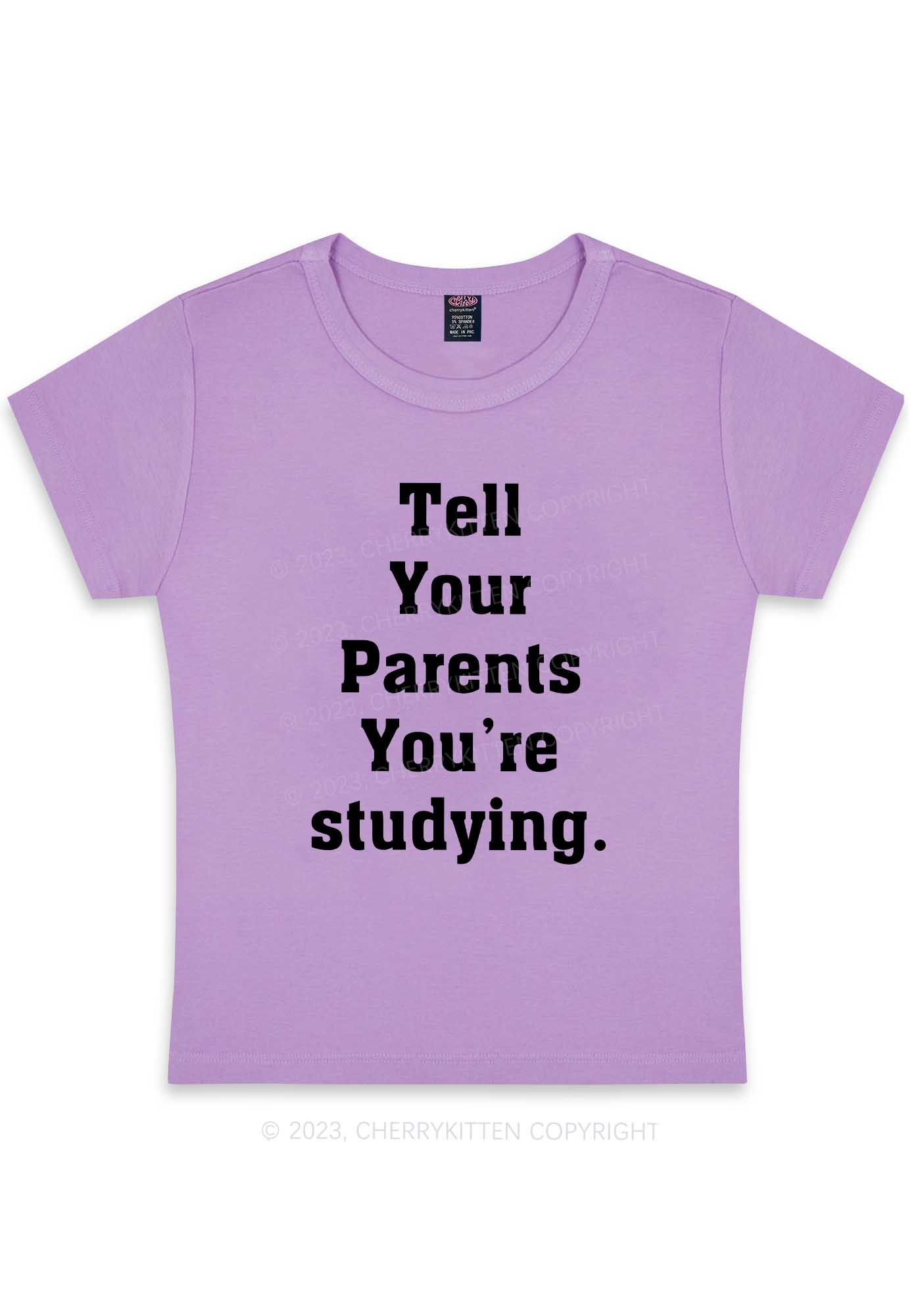 Curvy You’re Studying Y2K Baby Tee Cherrykitten