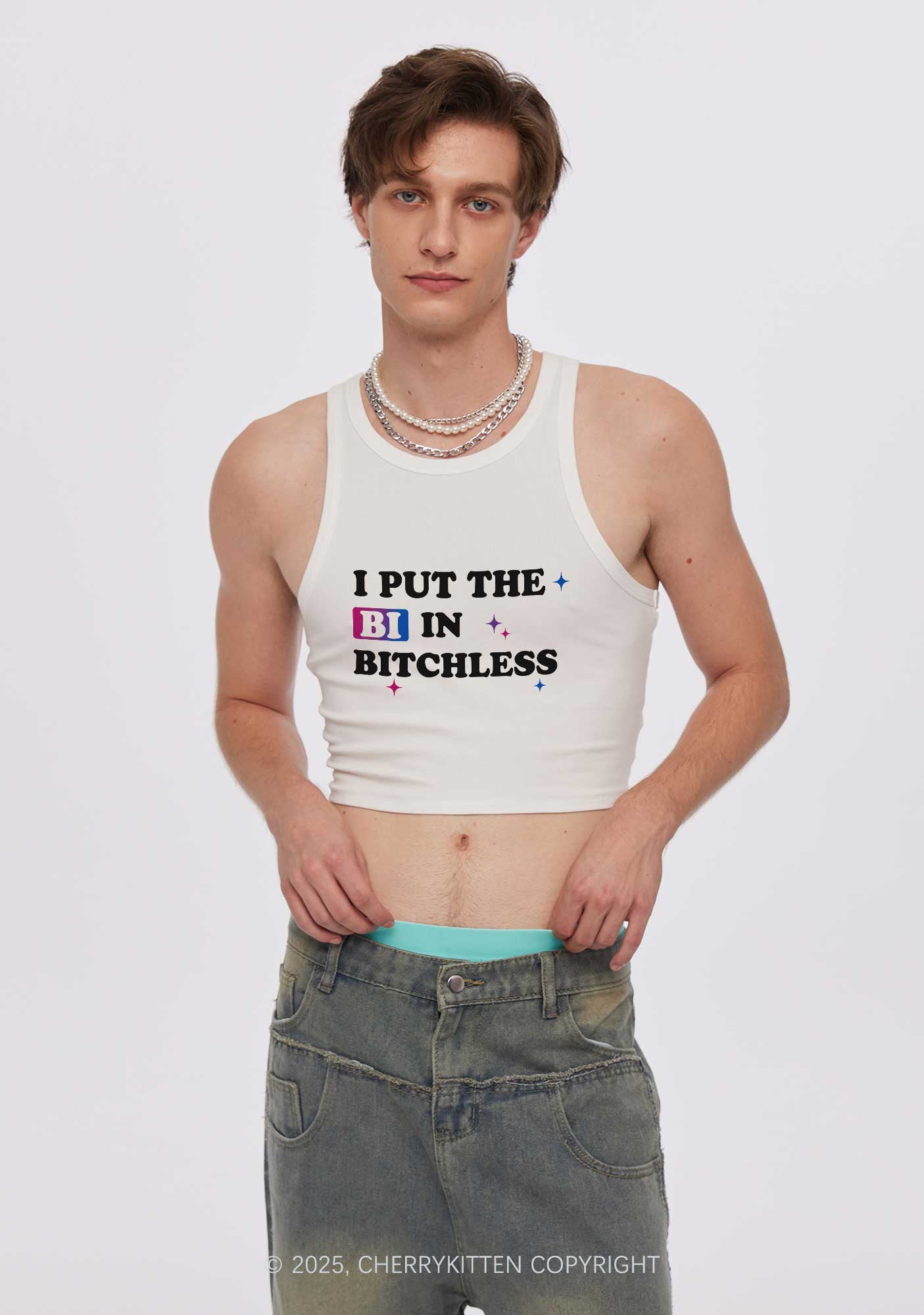 Put BI In Bxxchless Pride Y2K Crop Tank Top Cherrykitten