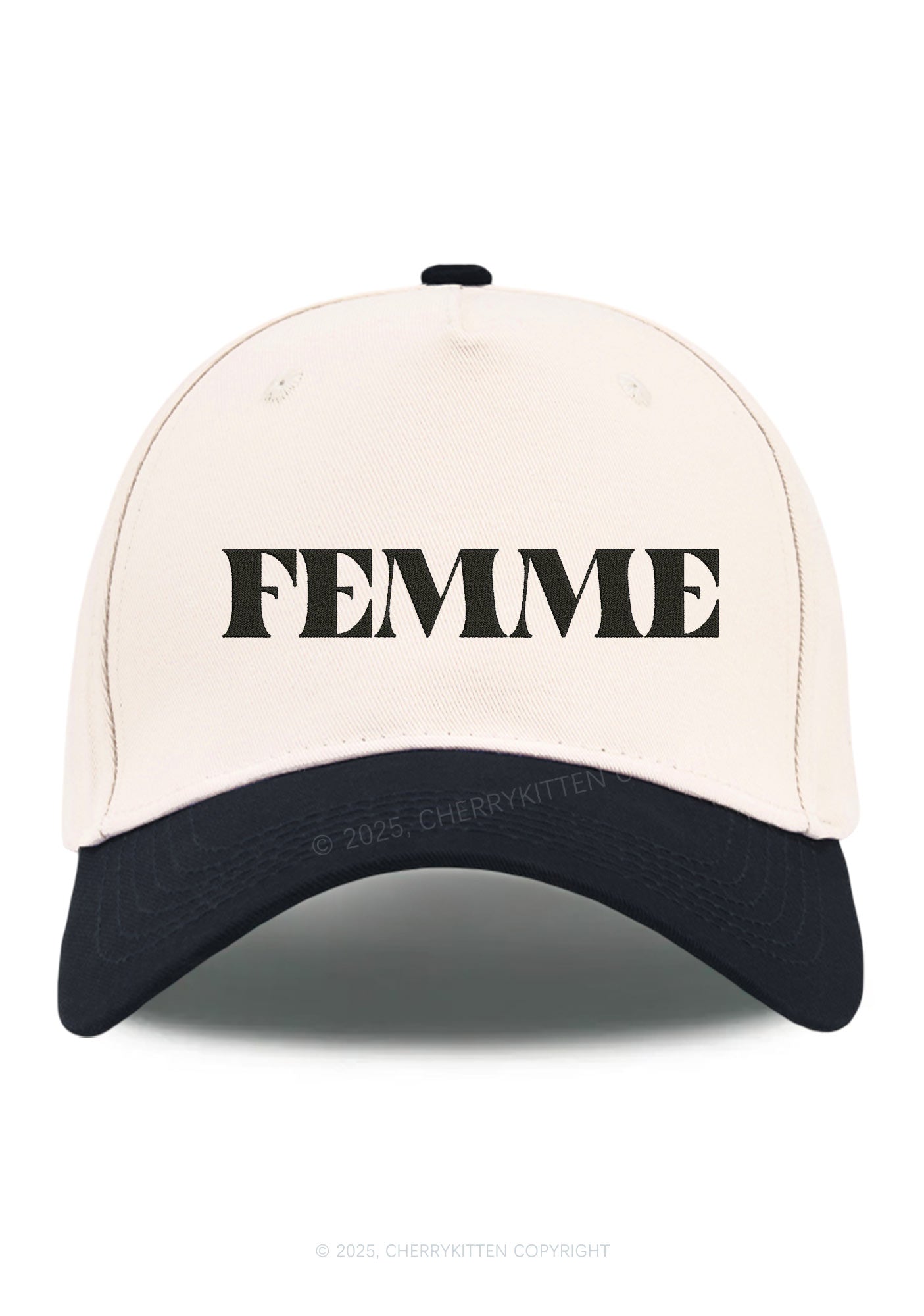 Embroidered Femme Pride Y2K Color Block Baseball Cap Cherrykitten
