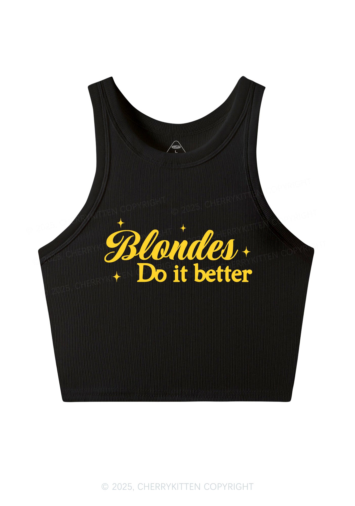 Blondes Do It Better Y2K Crop Tank Top Cherrykitten