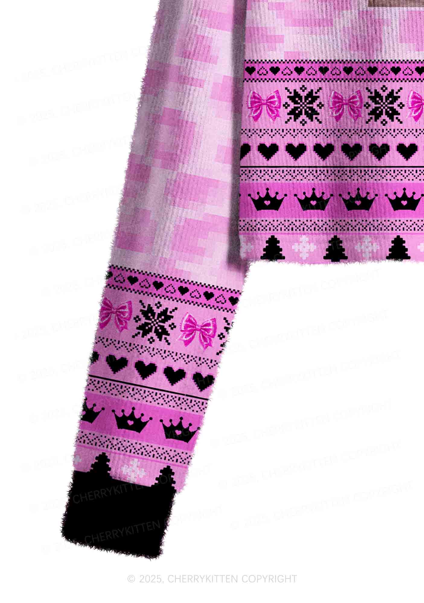 Boys Ugh Y2K Christmas Crop Knit Sweatshirt Cherrykitten