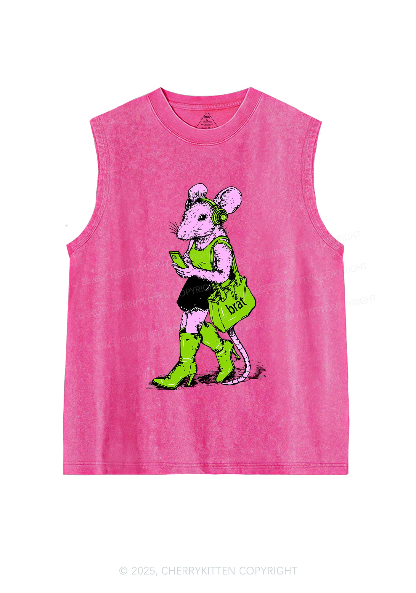 Brat Girl Y2K Washed Muscle Tank Cherrykitten