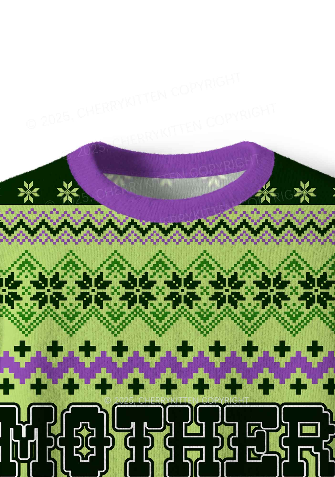 Motherfxcker Two Sides Y2K Christmas Knit Sweatshirt Cherrykitten