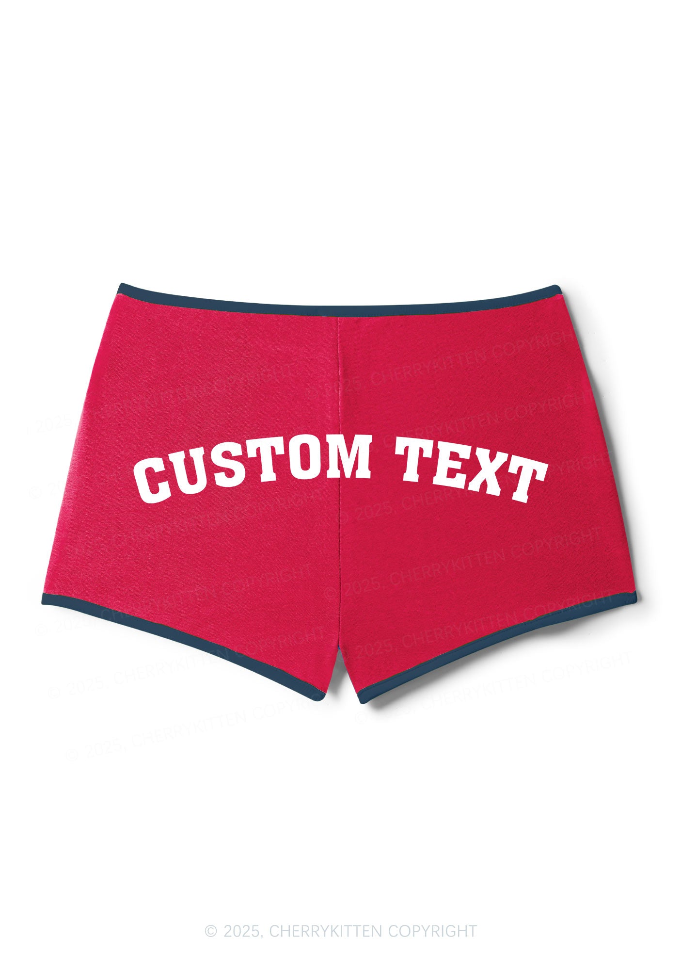 Custom Text Y2K Contrast Mini Shorts Cherrykitten
