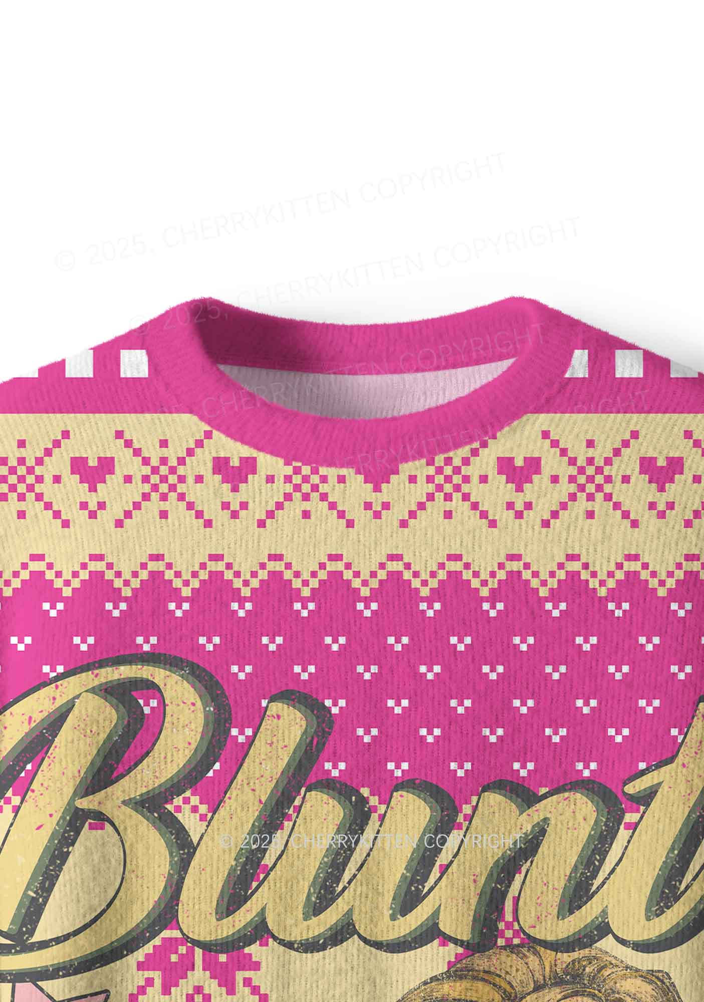 Blunt Slxt Y2K Christmas Knit Sweatshirt Cherrykitten