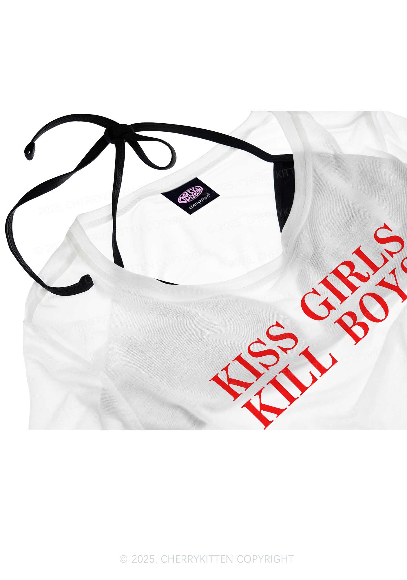 Kiss Girls Pride Y2K Sheer Boyfriend Tee Cherrykitten