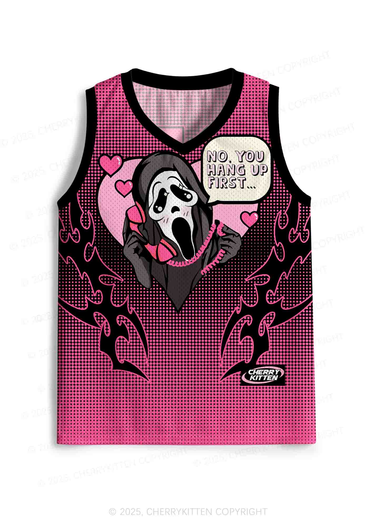 Halloween Custom Pink Horror Hang Up Heart Y2K Sport Jersey Tank Cherrykitten