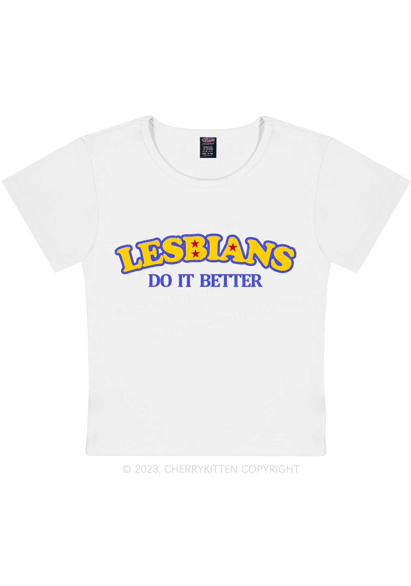 Lesbians Do It Better Y2K Baby Tee Cherrykitten