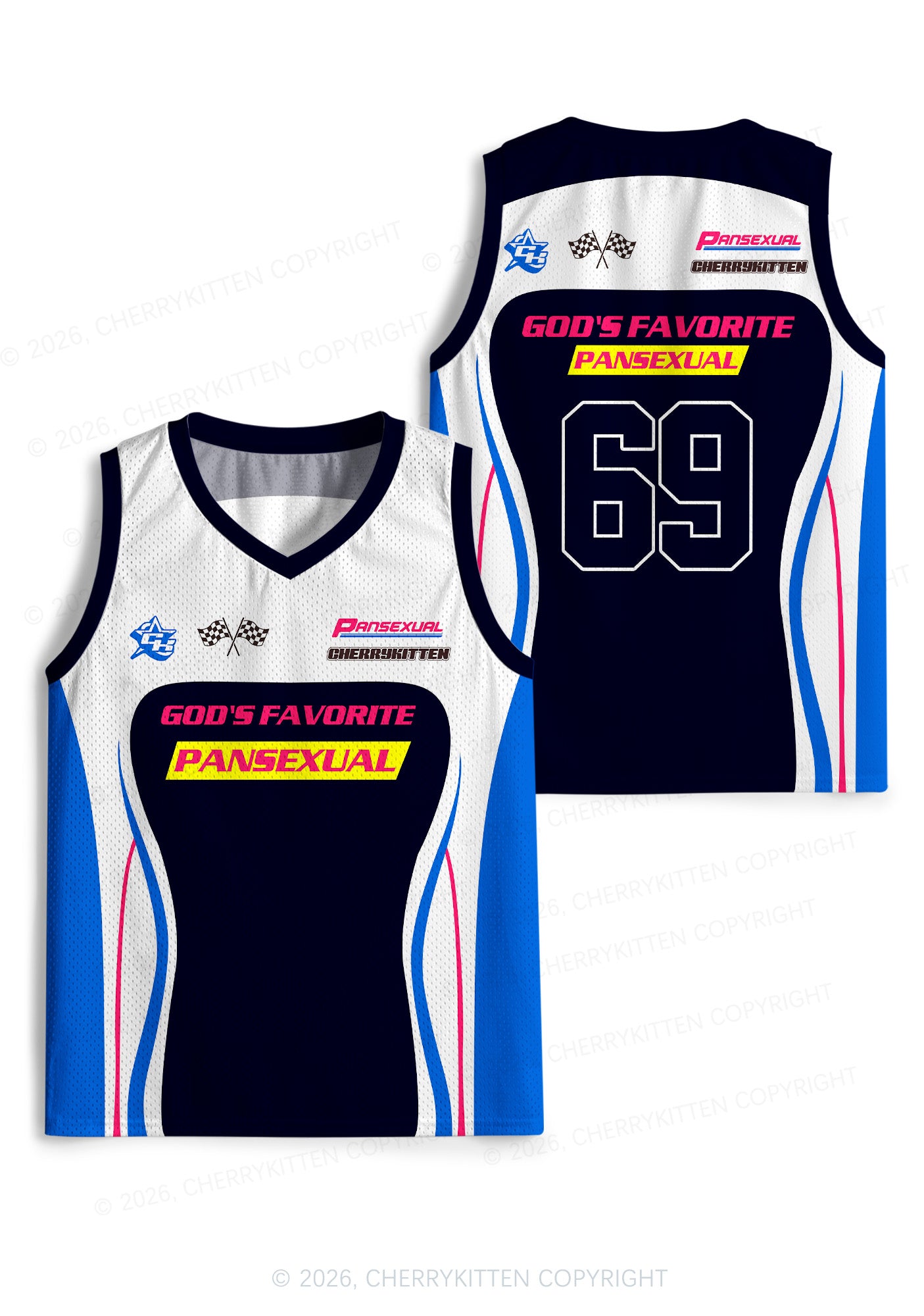 Gods Favorite Pansexual Pride Y2K Sport Jersey Tank Cherrykitten