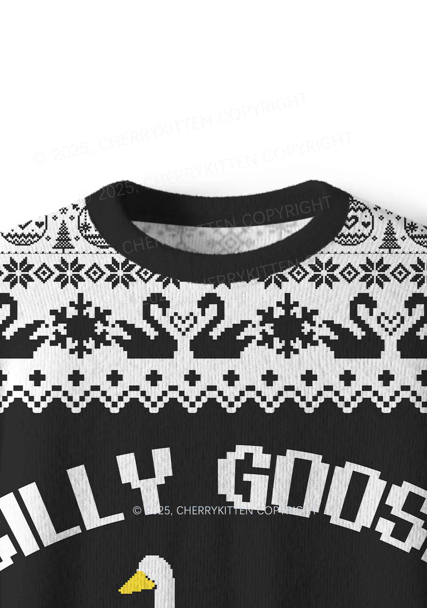 Silly Goose University Y2K Christmas Knit Sweatshirt Cherrykitten
