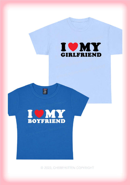 I Love Boyfriend&Girlfriend Y2K Valentine's Day Shirt Cherrykitten