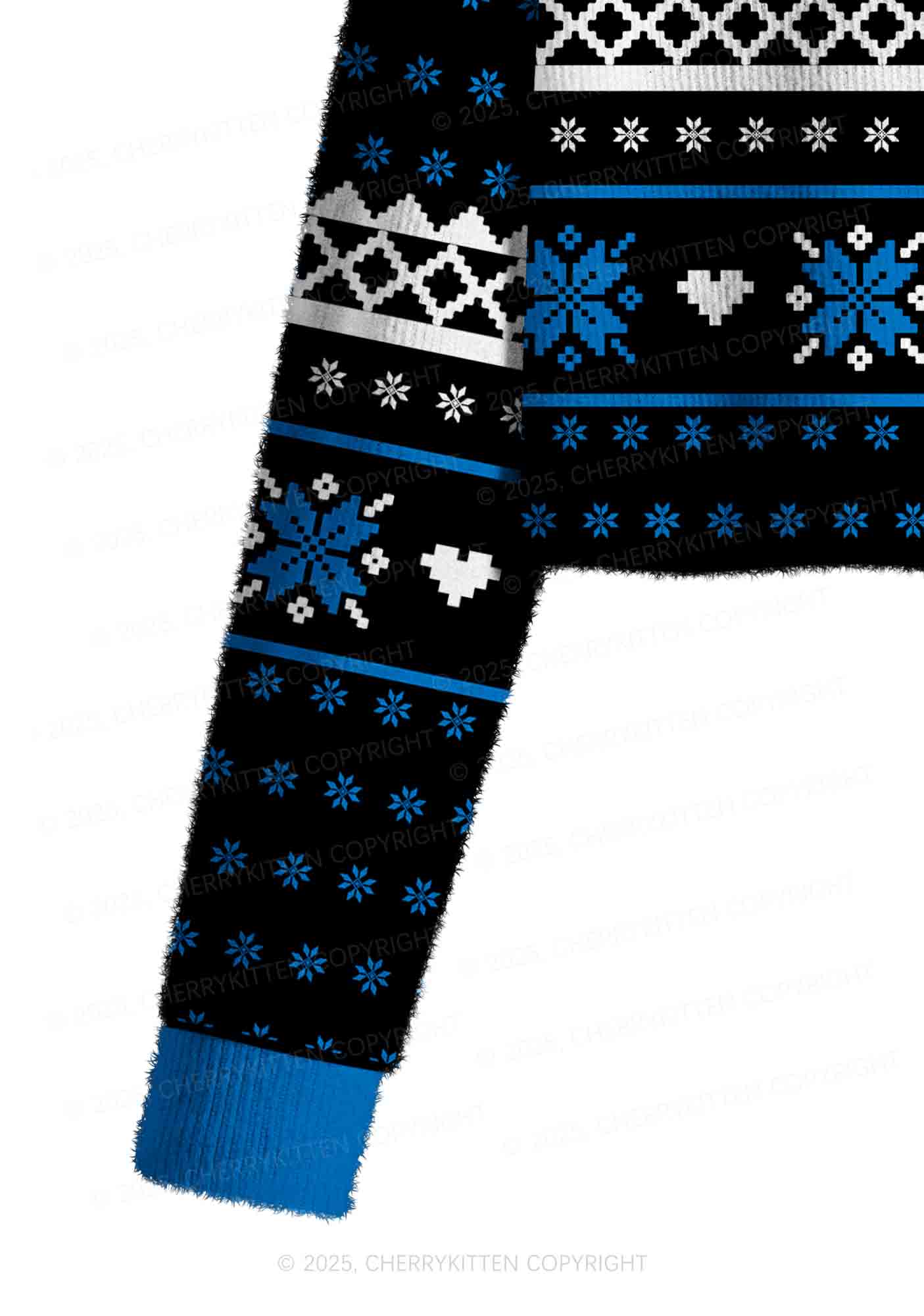 Black Faggot Pride Y2K Christmas Crop Knit Sweatshirt Cherrykitten