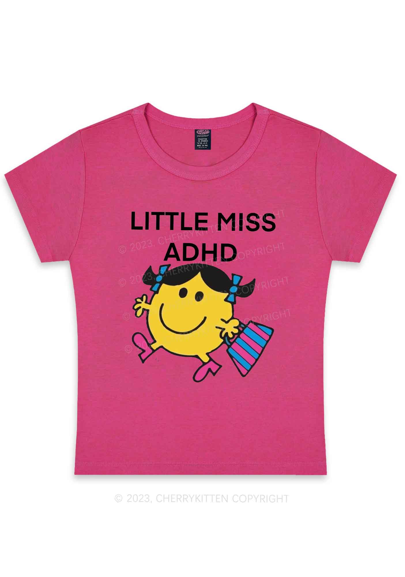 Little Miss ADHD Y2K Baby Tee Cherrykitten