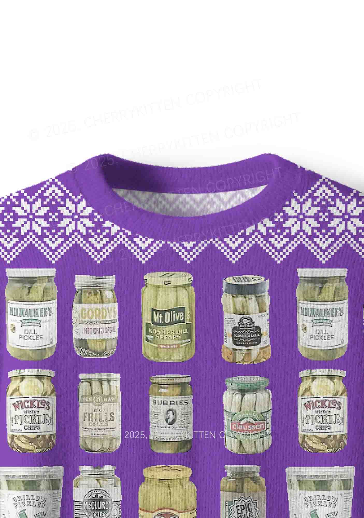 Canned Pickles Y2K Christmas Knit Sweatshirt Cherrykitten