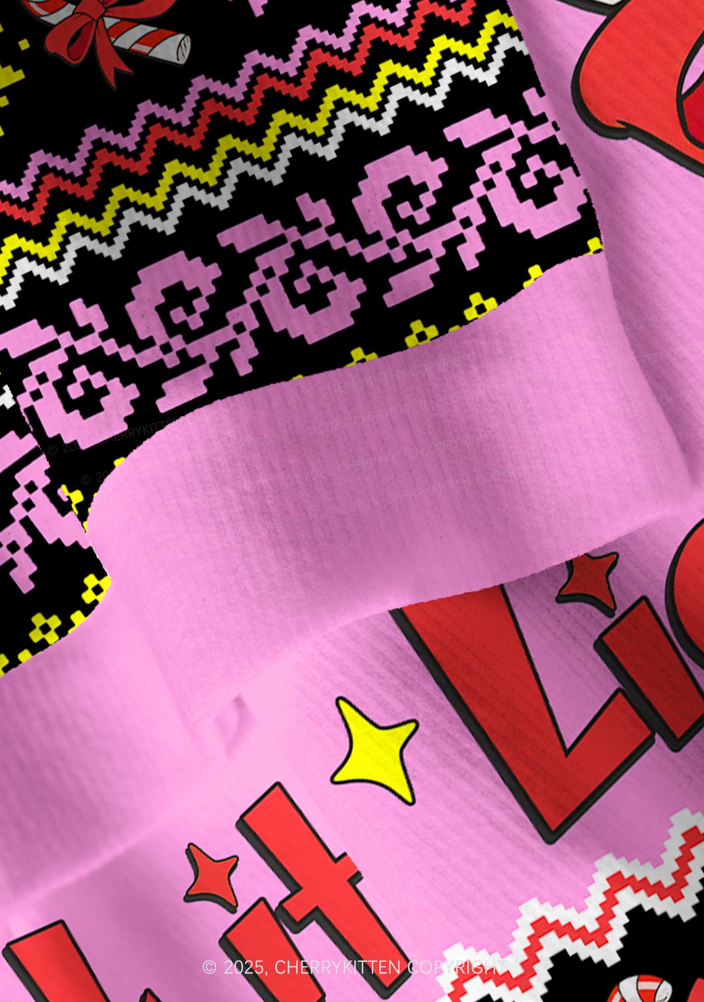 Lick Itself Y2K Christmas Cardigan Knit Sweatshirt Cherrykitten