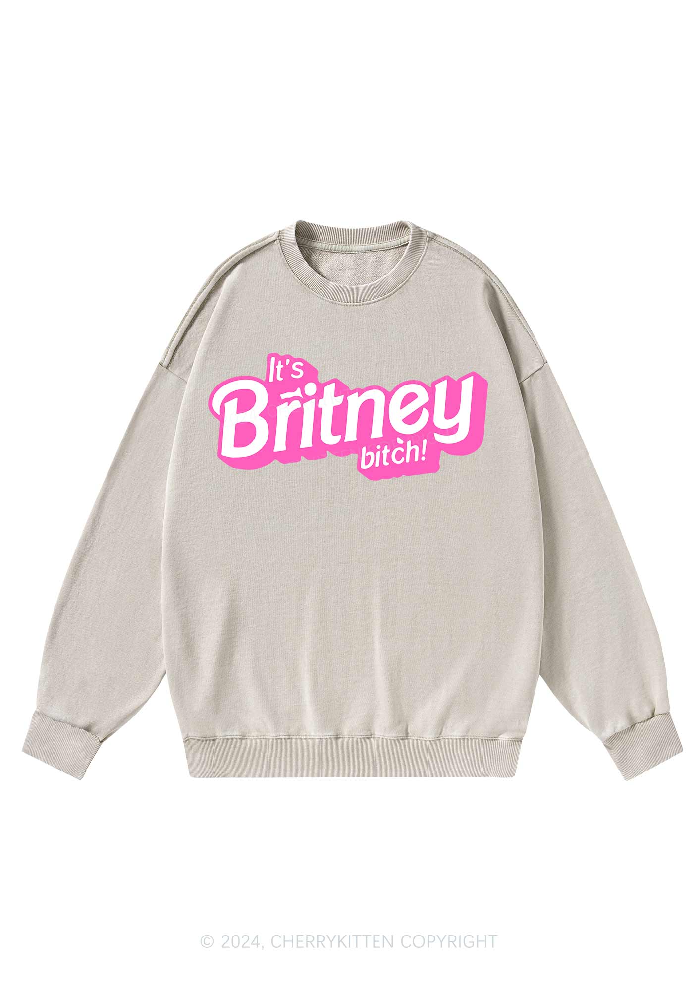 It's Britney Bixch Y2K Washed Sweatshirts Cherrykitten