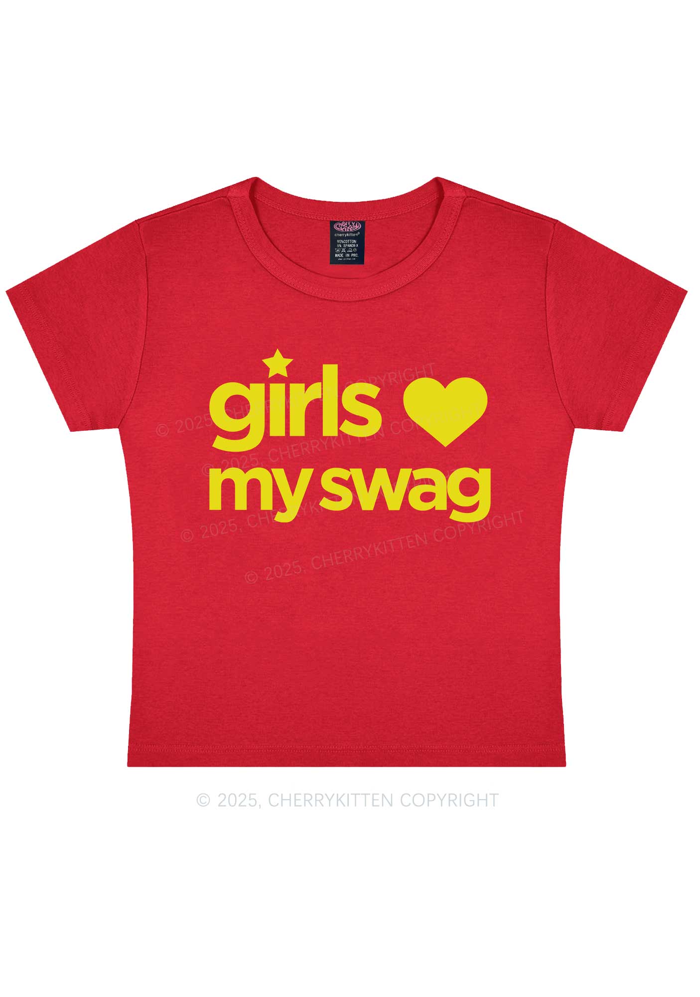 Girls Love My Swag Pride Y2K Baby Tee Cherrykitten