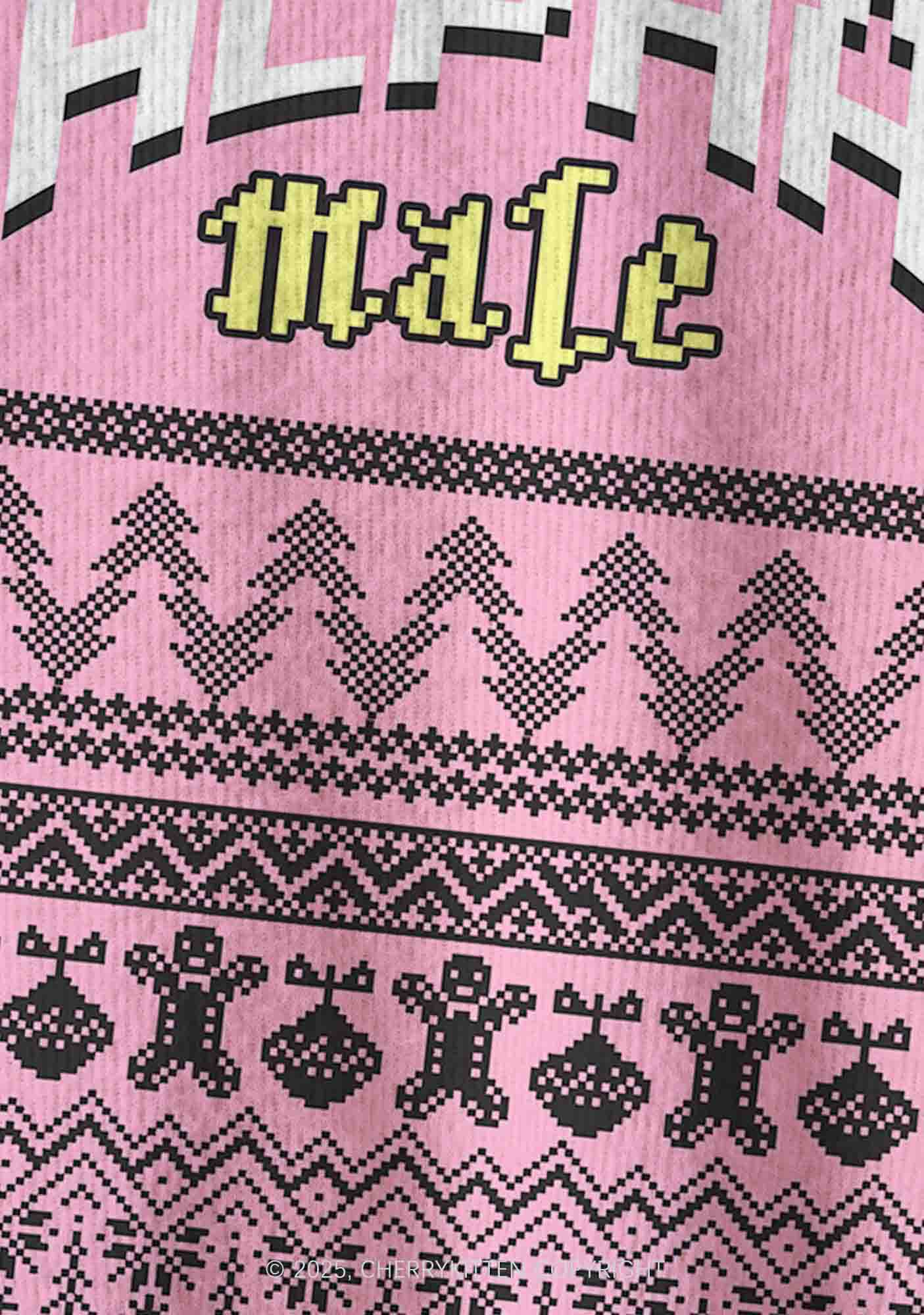 Unicorn Alpha Male Y2K Christmas Cardigan Knit Sweatshirt Cherrykitten