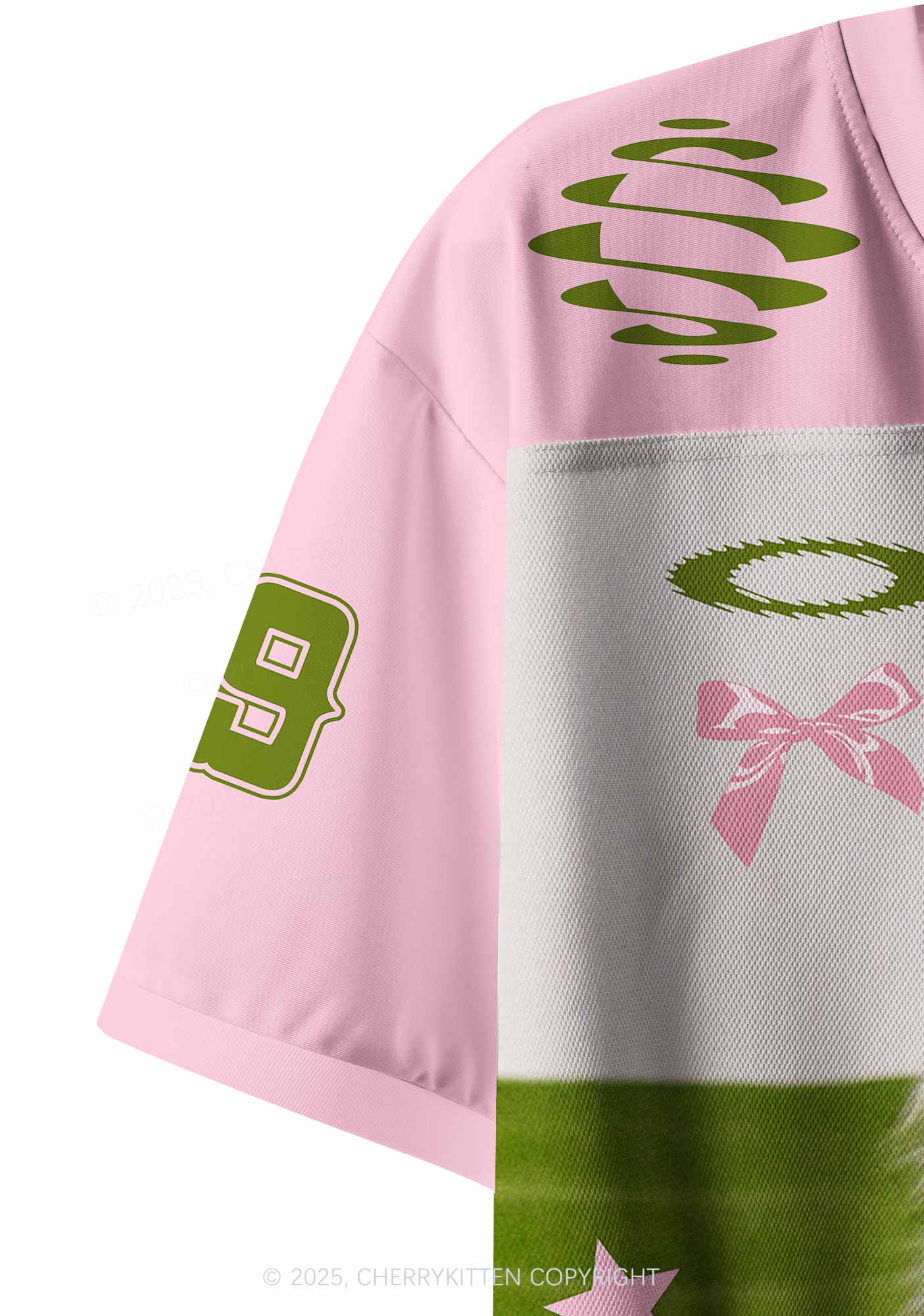 Custom Pink Bow Cat Y2K Crop Sport Jersey Shirts Cherrykitten