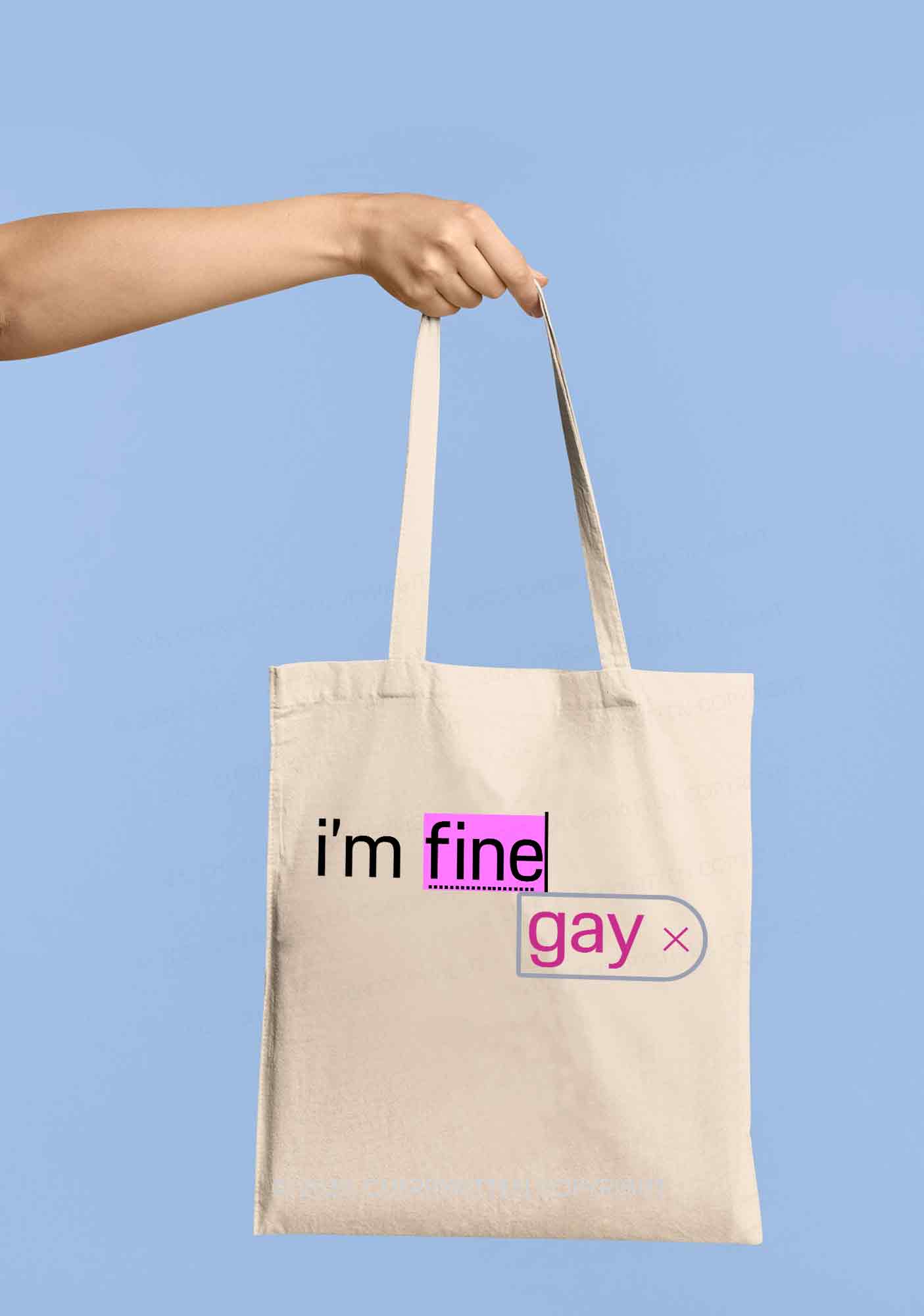 Im Fine Gay Pride Y2K Canvas Tote Bag Cherrykitten