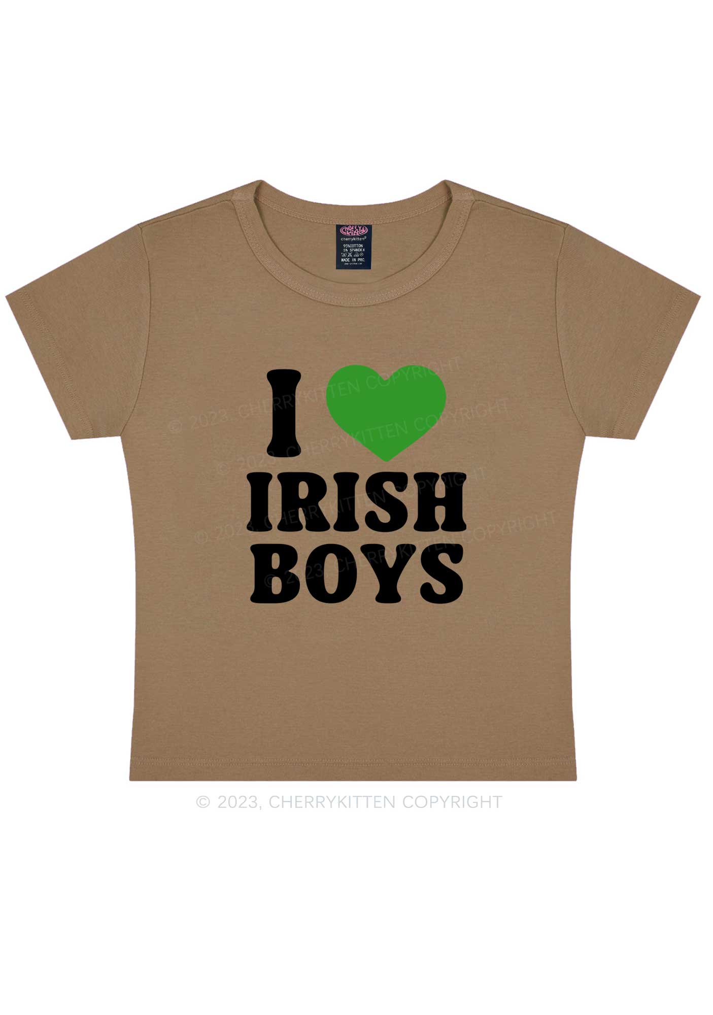 I Love Irish Boys St Patricks Y2K Baby Tee Cherrykitten