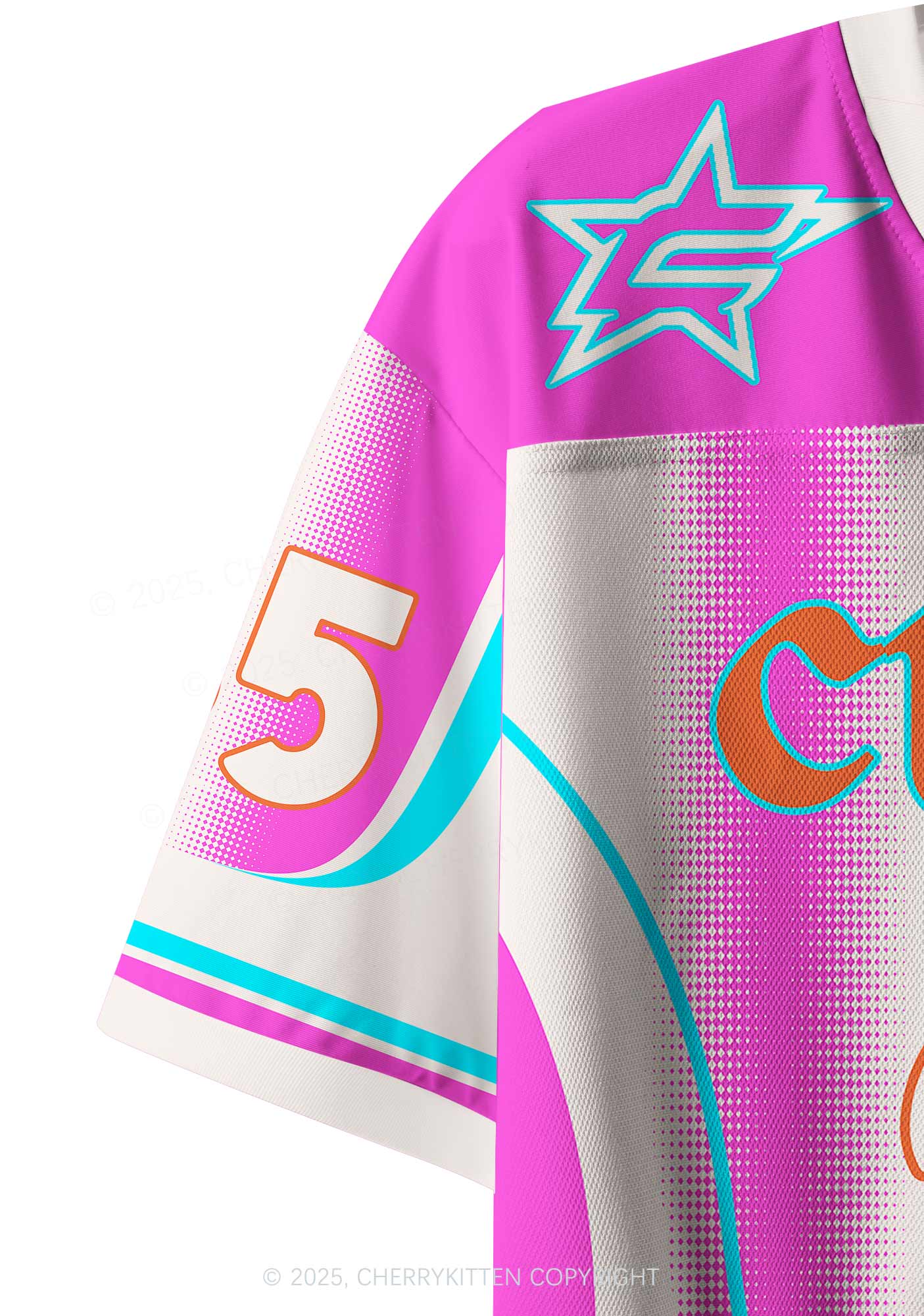 Custom Name Retro Pink Y2K Crop Sport Jersey Shirts Cherrykitten