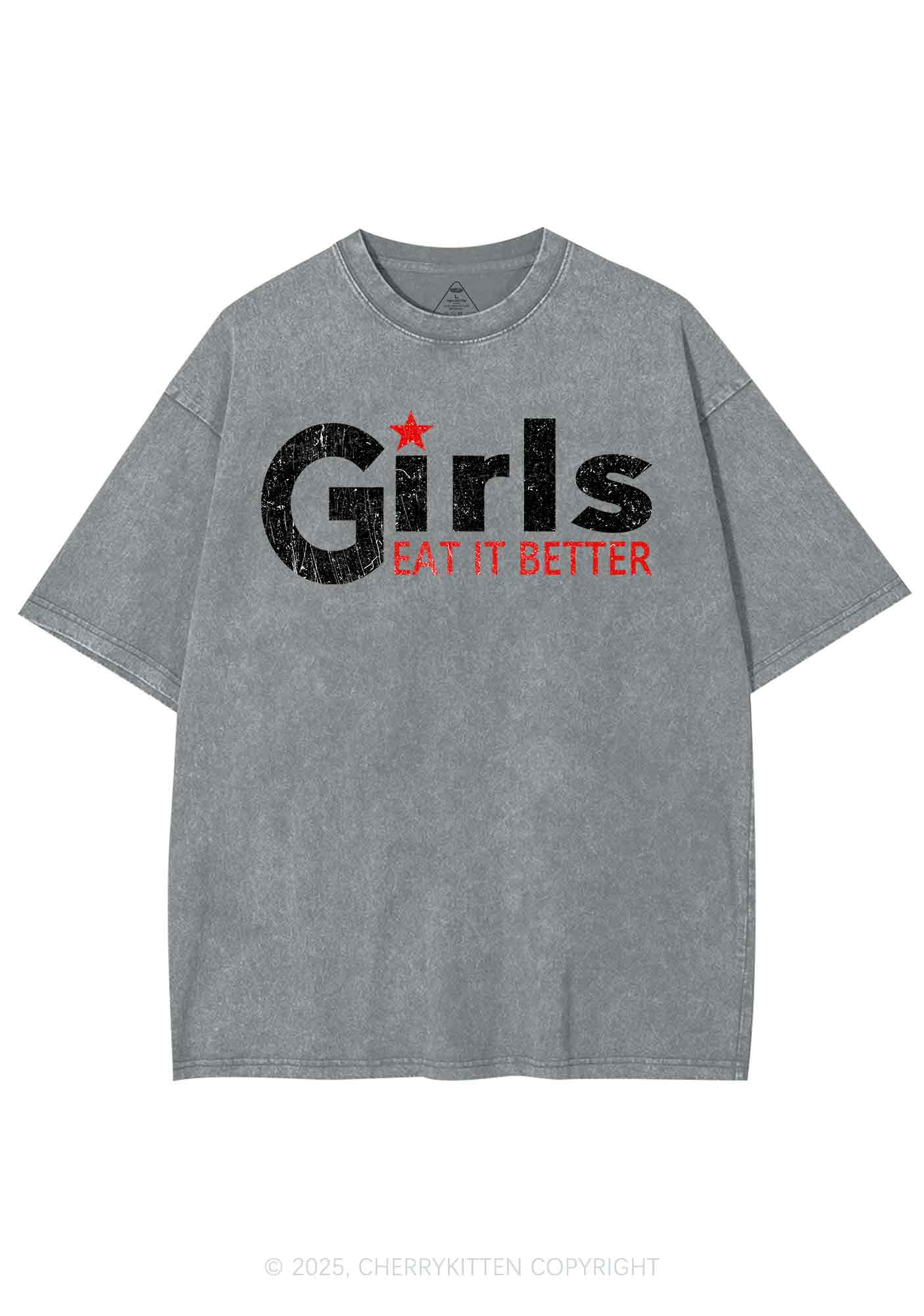Girls Eat It Better Pride Y2K Shirts Washed Tee Cherrykitten