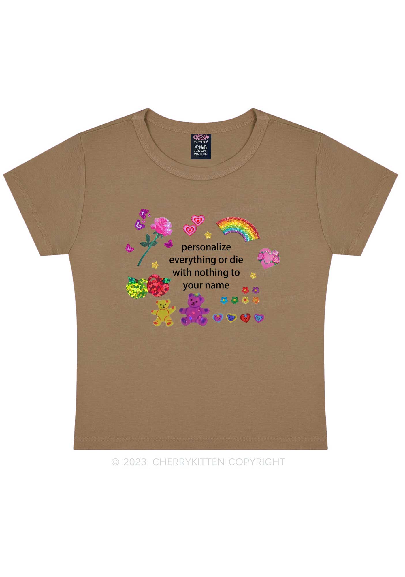 Everything Or Die Y2K Baby Tee Cherrykitten