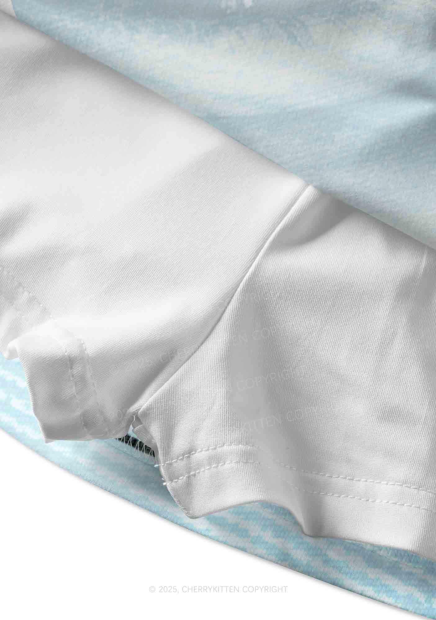 Halloween Tech Blue Eye Y2K Print Mini Skirt Cherrykitten