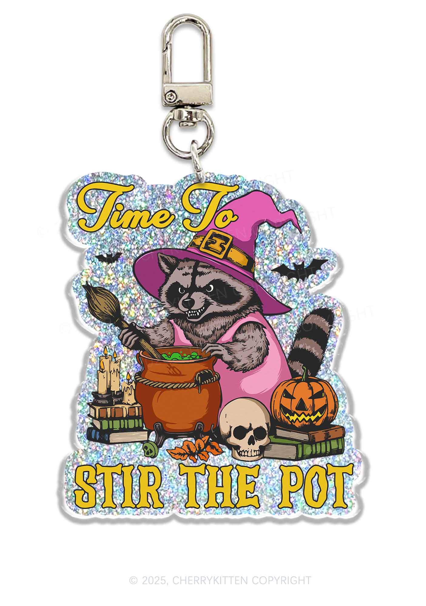 Halloween Time To Stir The Pot 1Pc Y2K Glitter Keychain Cherrykitten