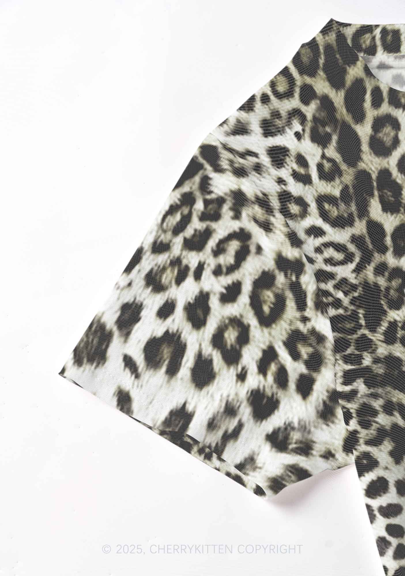 Wild Leopard Y2K Mesh Crop Top Cherrykitten
