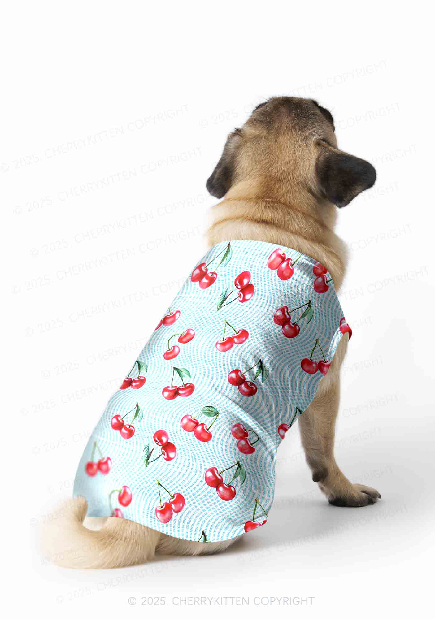 Blue Cherry Y2K Pet Tank Top Cherrykitten