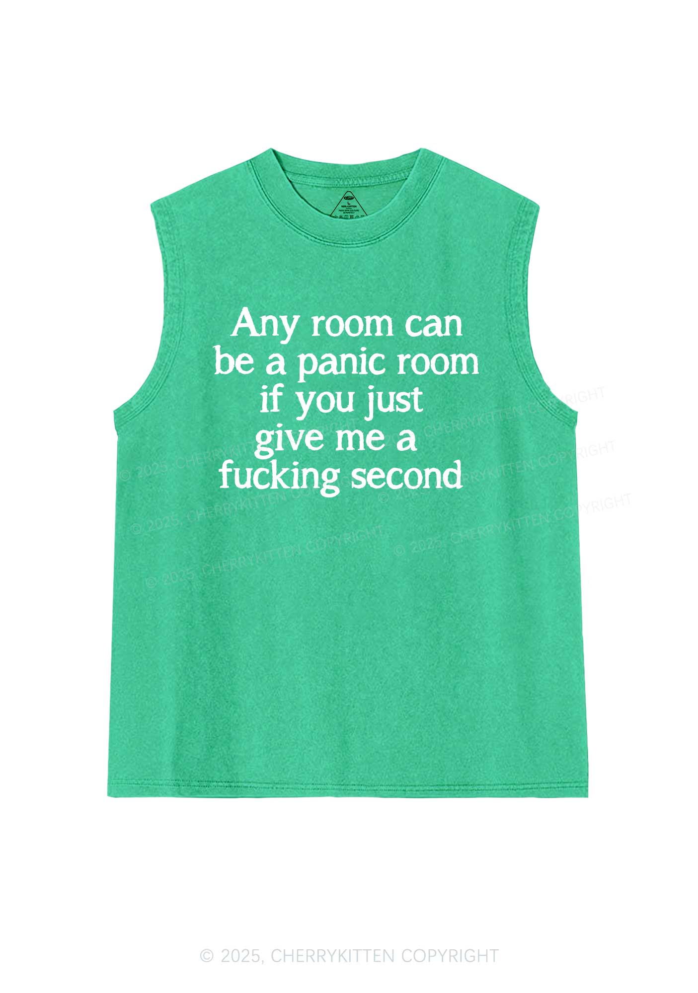 Any Room Can Be Panic Y2K Washed Muscle Tank Cherrykitten