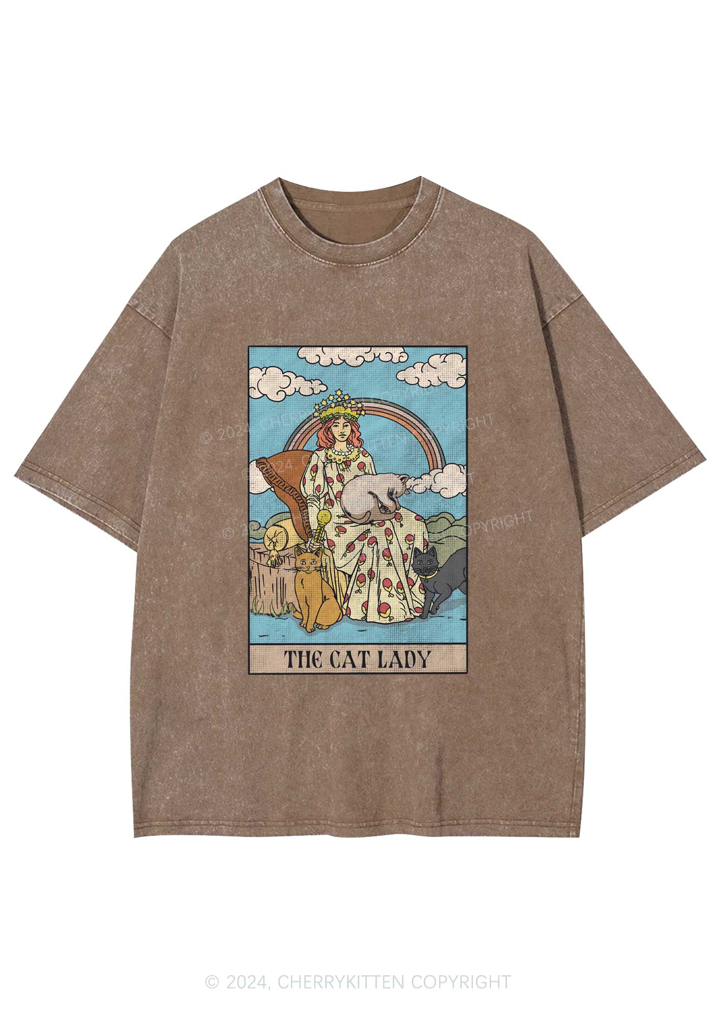 The Cat Lady Y2K Washed Tee Cherrykitten