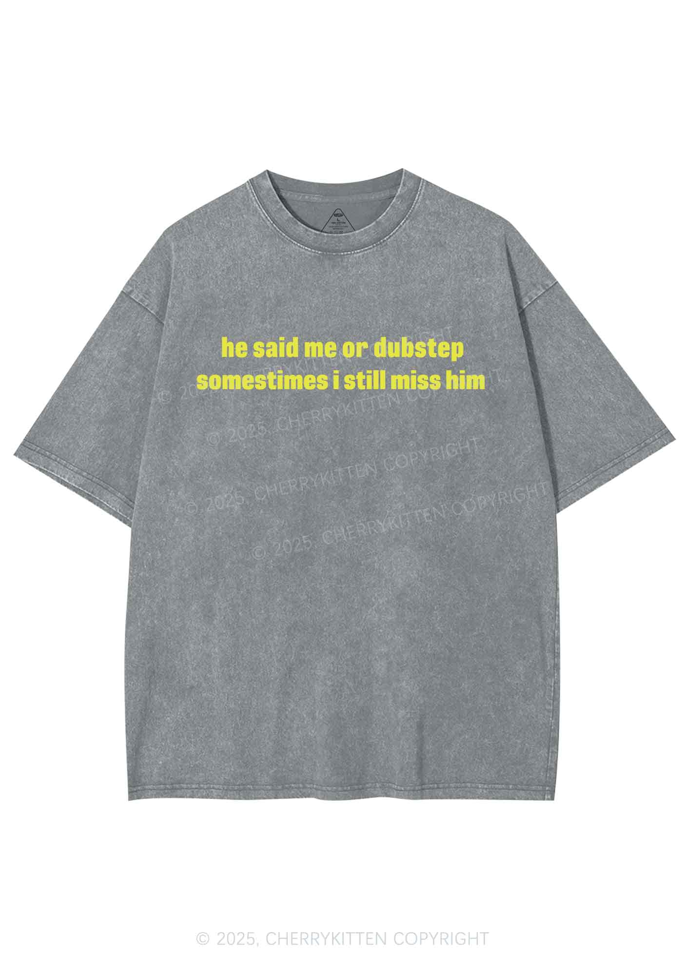 He Said Dubstep Y2K Shirts Washed Tee Cherrykitten