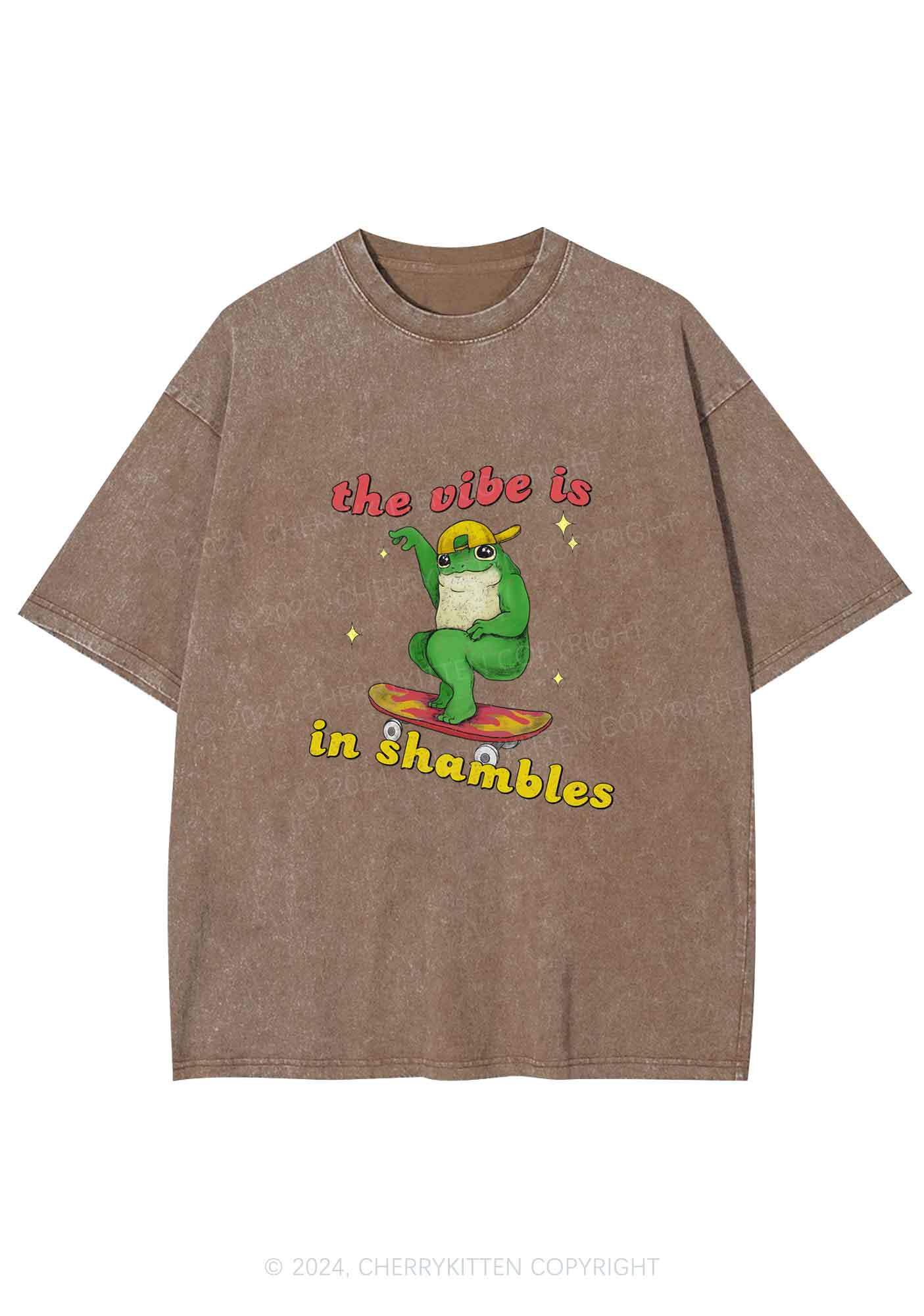 Shambles Vibe Y2K Washed Tee Cherrykitten