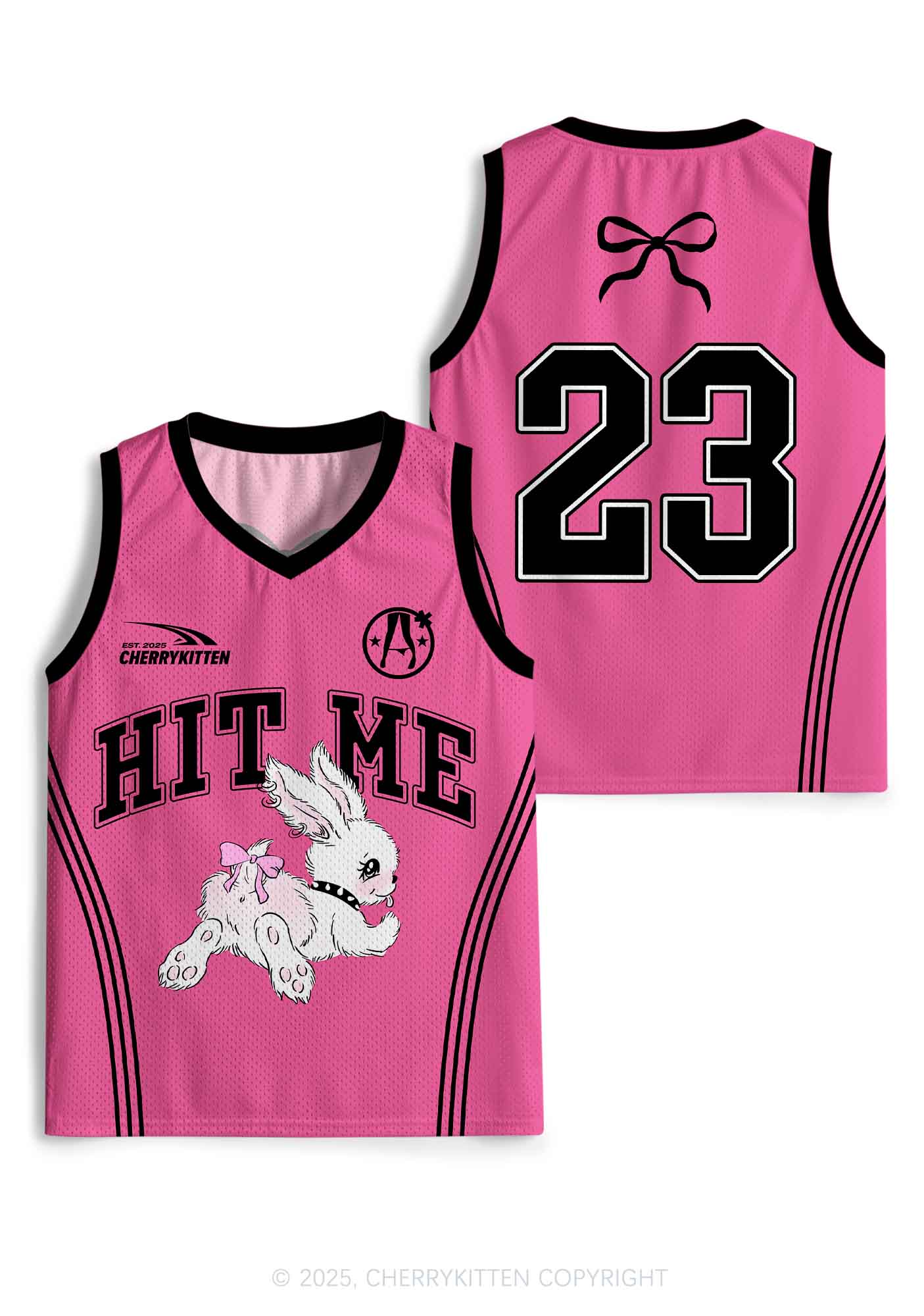 Custom Hit Me White Bunny Y2K Sport Jersey Tank Cherrykitten