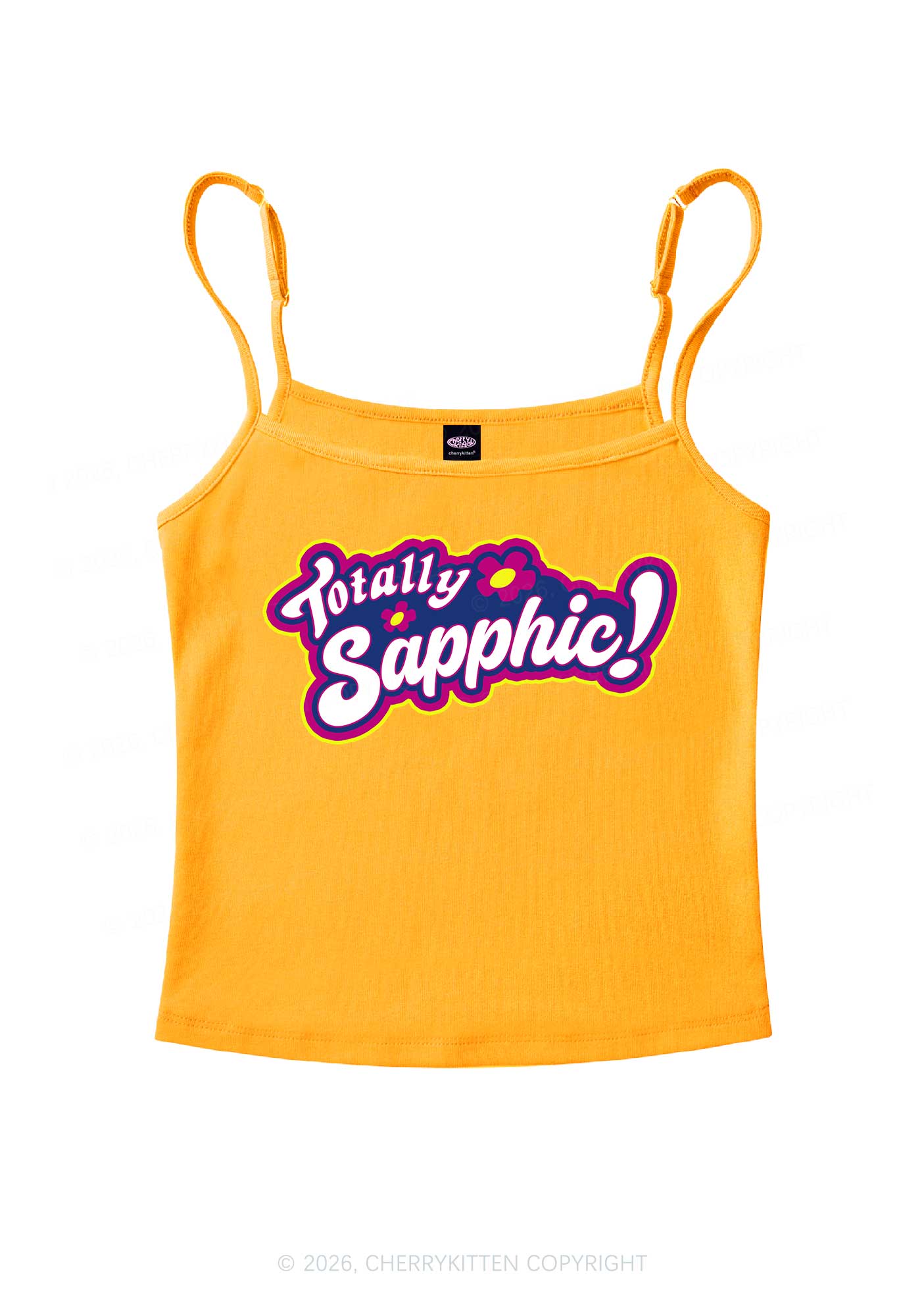 Totally Sapphic Pride Y2K Spaghetti Strap Cami Cherrykitten