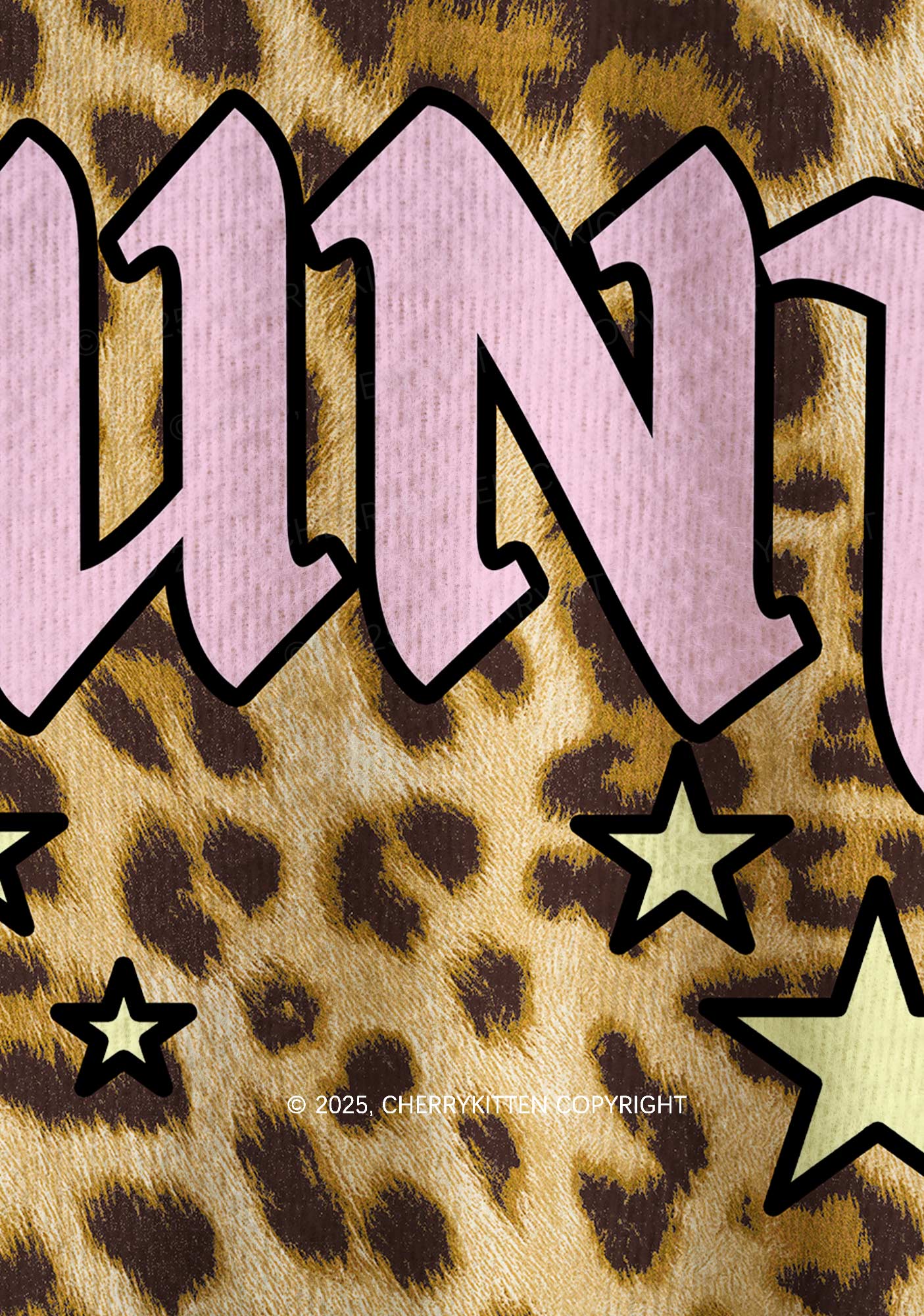 Leopard Cxxt Star Y2K Christmas Knit Sweatshirt Cherrykitten