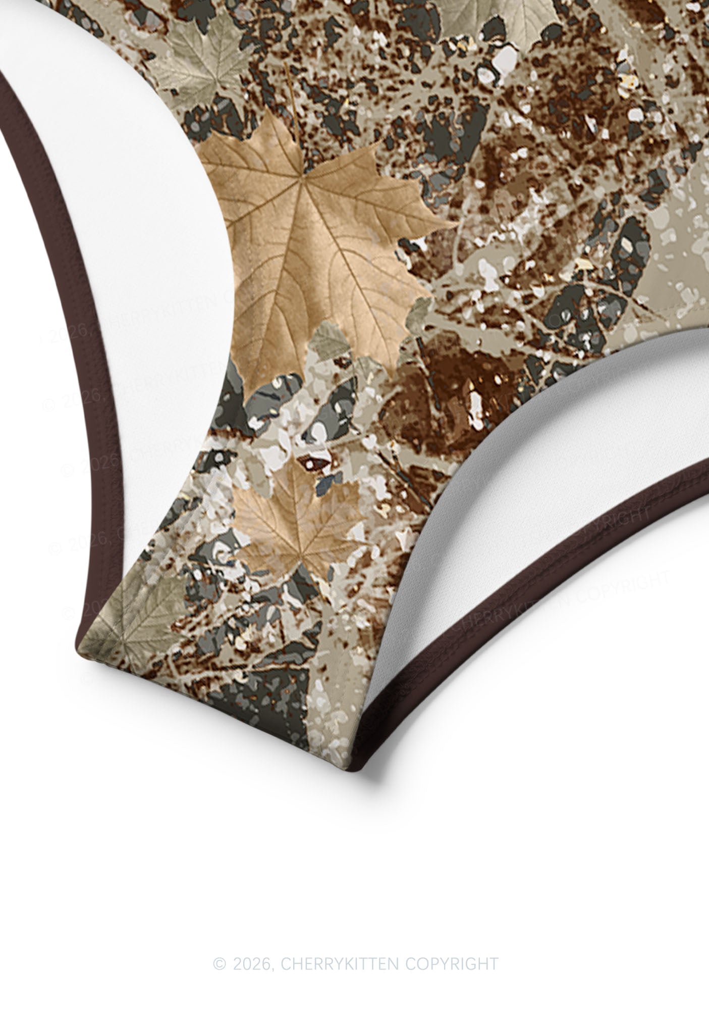 Maple Leaf Camouflage Y2K Print Bikini Set Cherrykitten