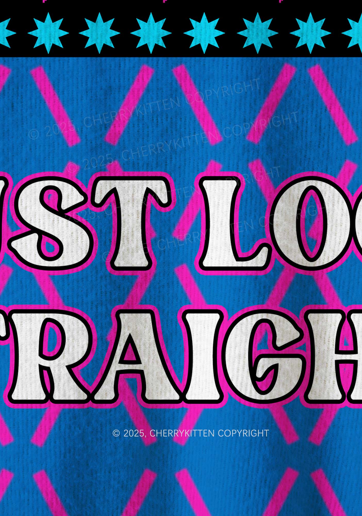 I Just Look Straight Y2K Christmas Knit Sweatshirt Cherrykitten