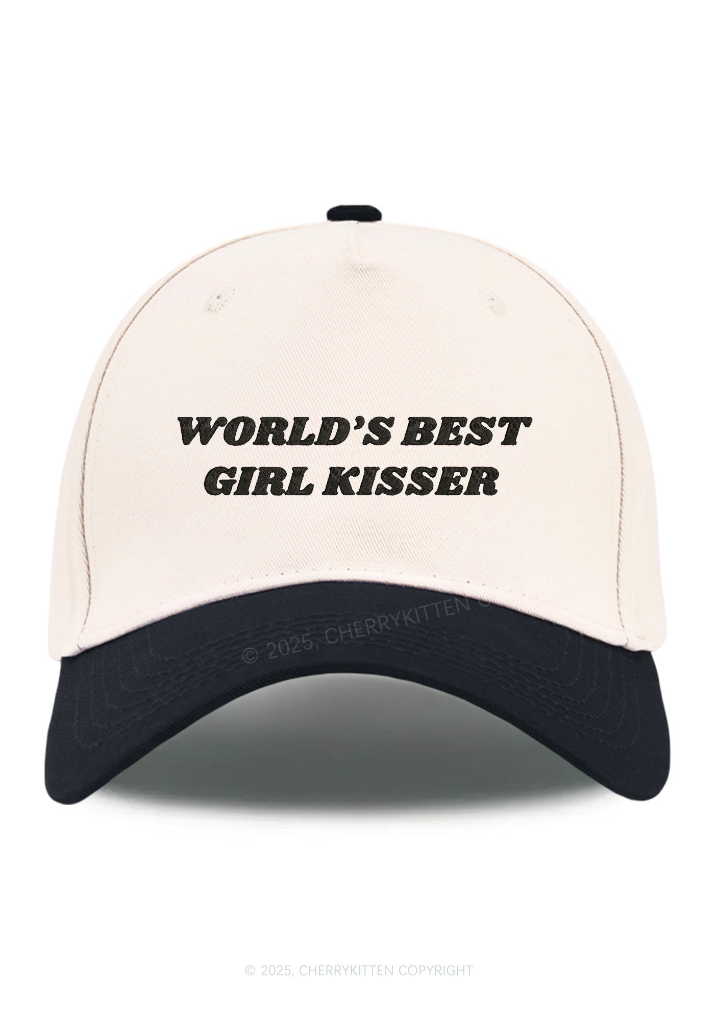 Embroidered Best Girl Kisser Pride Y2K Color Block Baseball Cap Cherrykitten