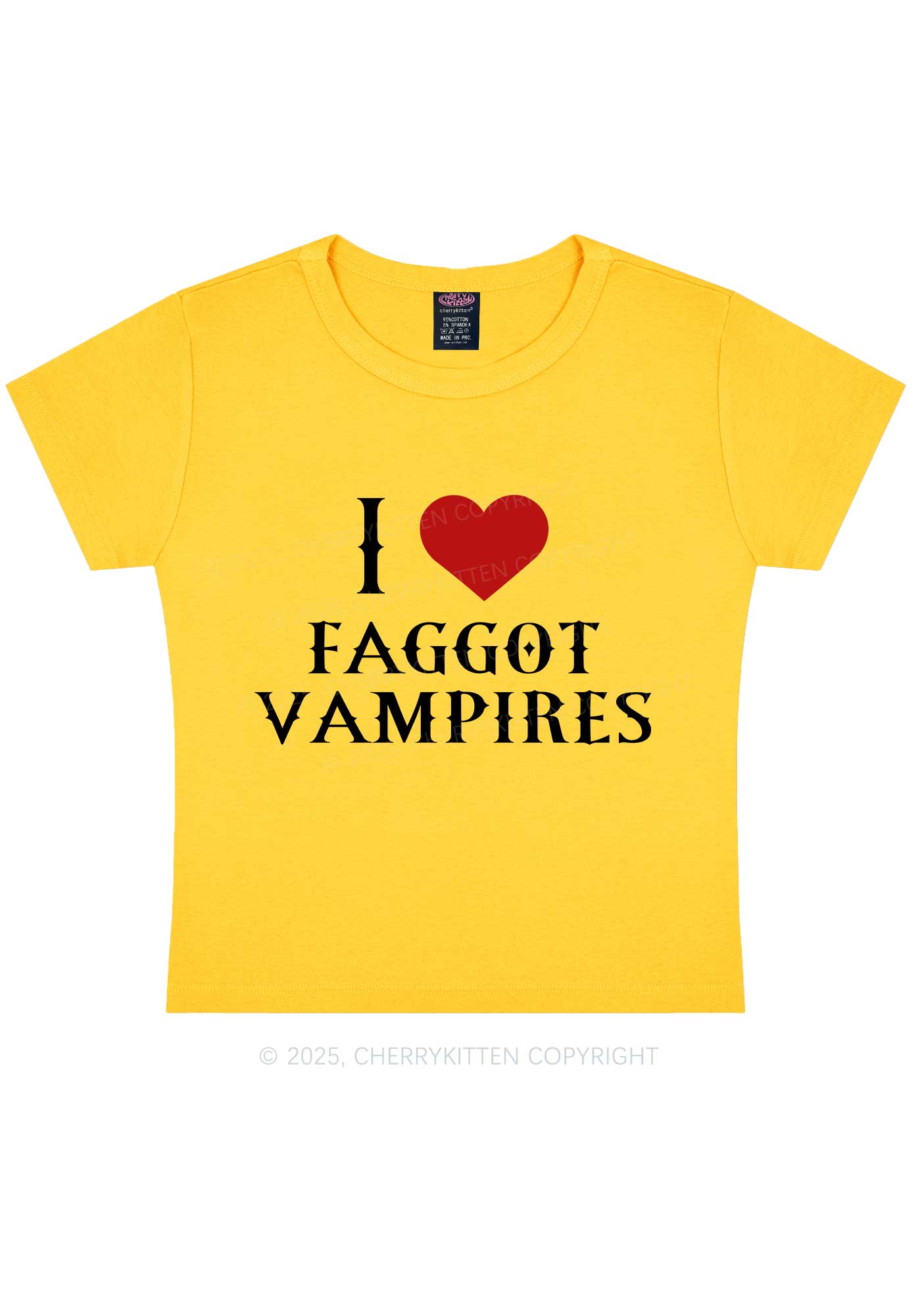 I Love Faggot Vampires Pride Y2K Baby Tee Cherrykitten