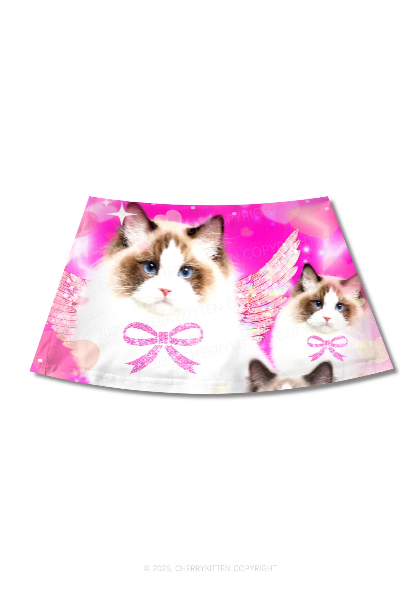 Alpha Male Cats Y2K Print Mini Skirt Cherrykitten
