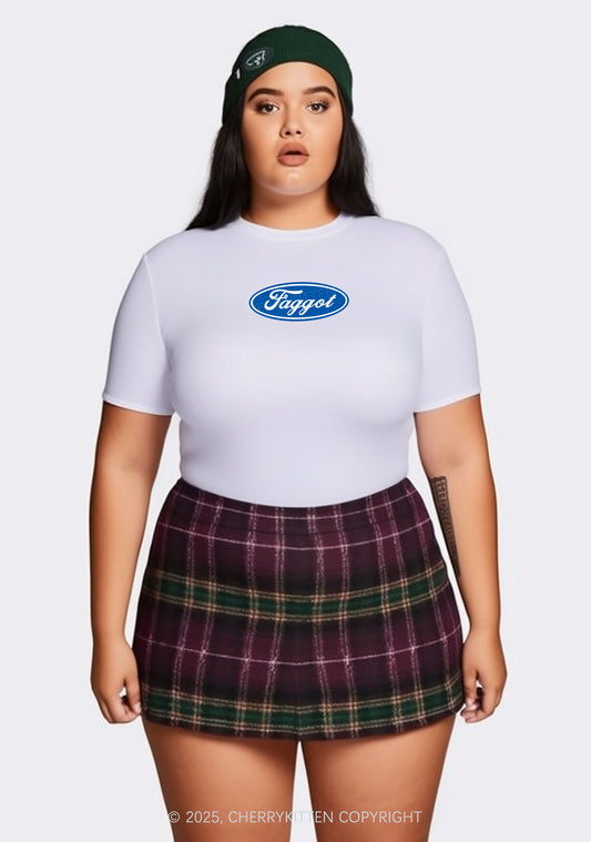Curvy Faggot Pride Y2K Baby Tee Cherrykitten
