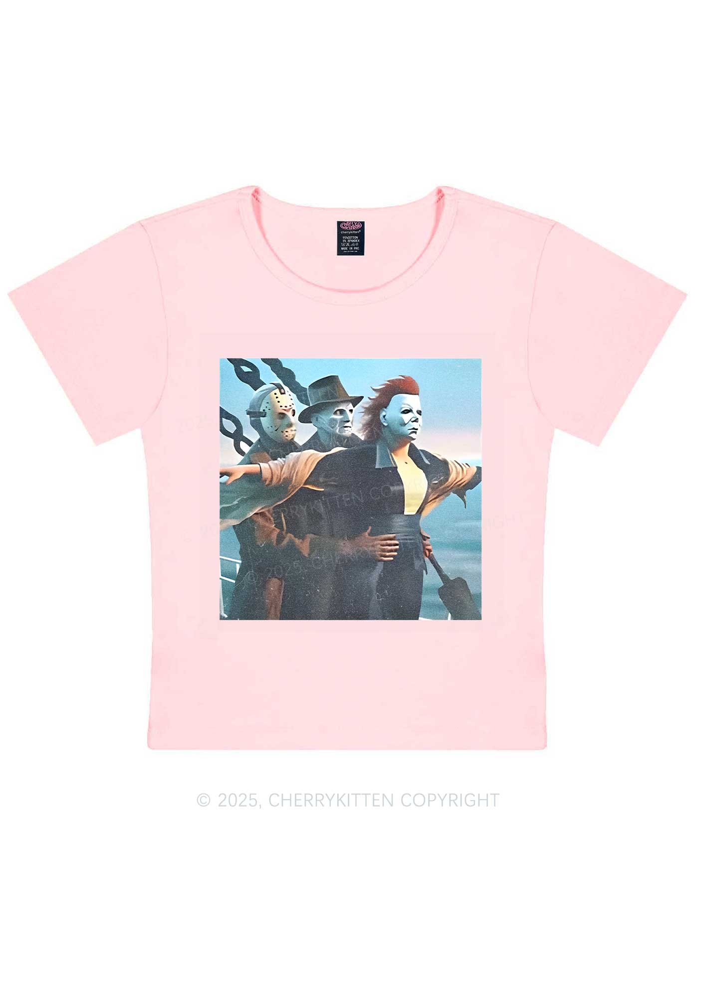Halloween Horror Characters Y2K Baby Tee Cherrykitten