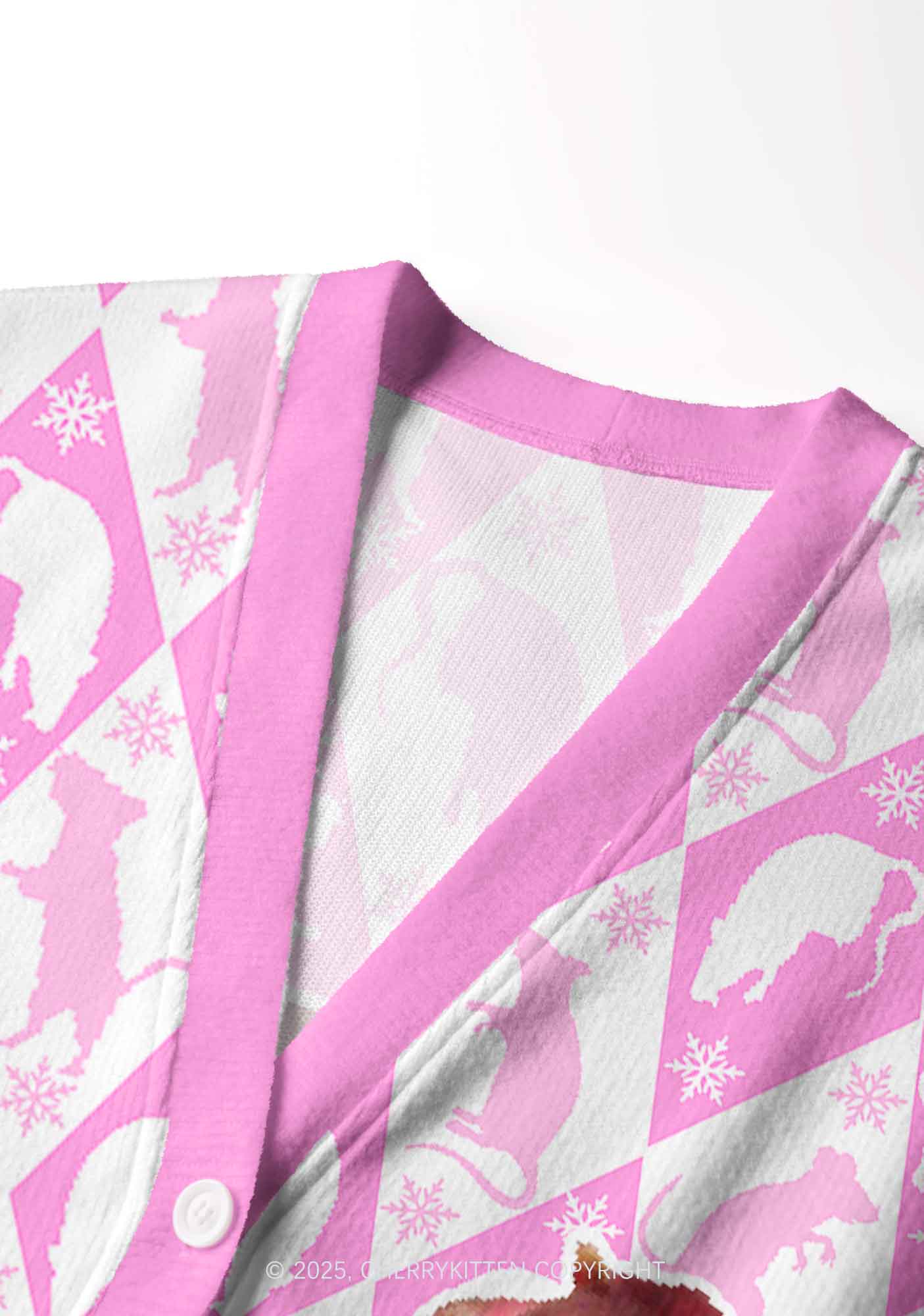 Sweet Pink Ratz Y2K Christmas Cardigan Knit Sweatshirt Cherrykitten