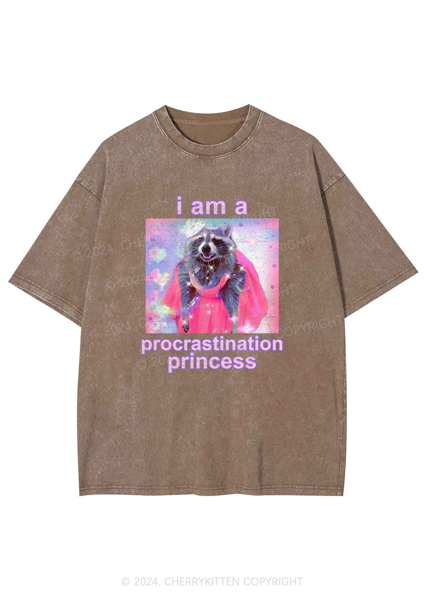 Procrastination Princess Y2K Washed Tee Cherrykitten