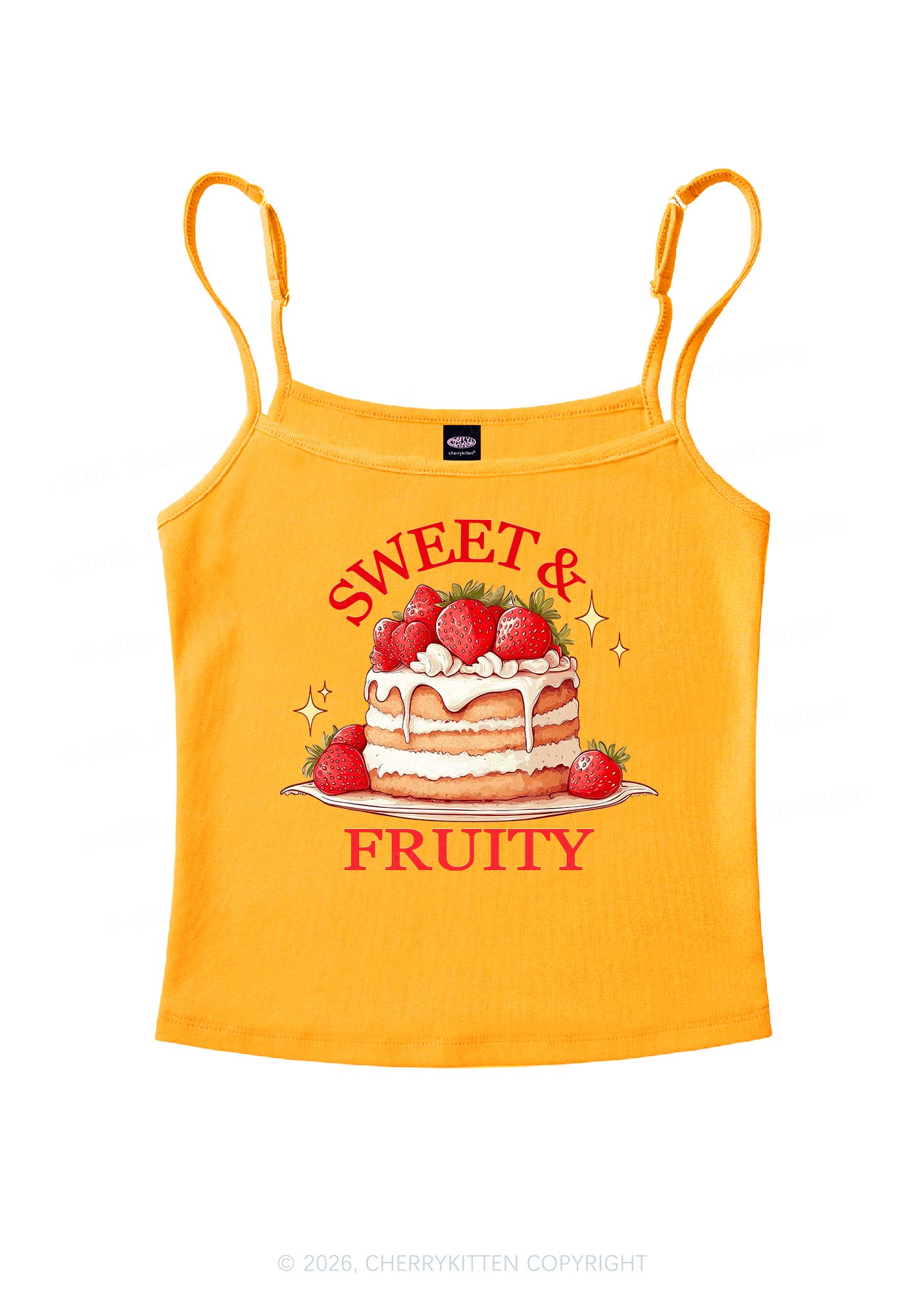 Sweet And Fruity Cake Pride Y2K Spaghetti Strap Cami Cherrykitten